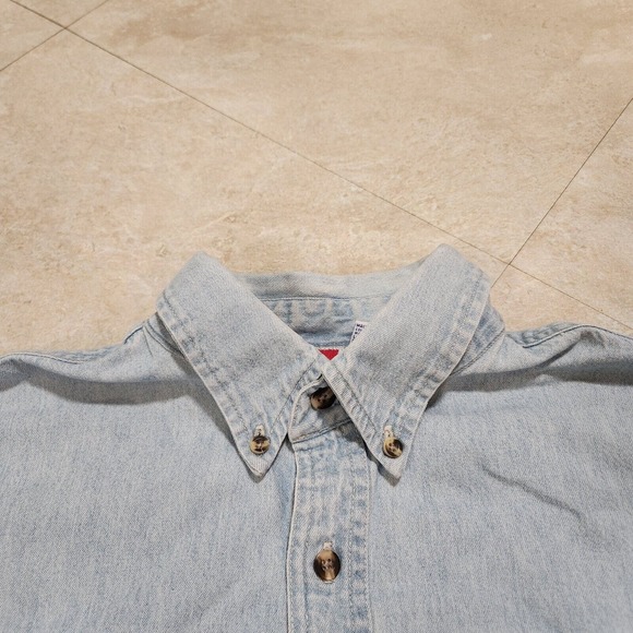 VTG Matco Tools Mens L Large Embroidered Blue Denim Button Up Down Work T Shirt - Picture 4 of 10